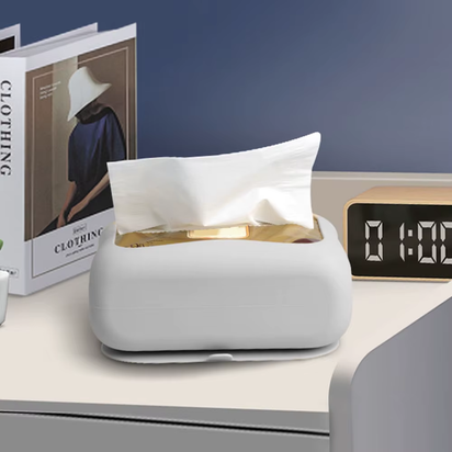 Punch-Free Silicone Tissue Box with Suction Cup Stable Large Paper Towels Box for Home Car