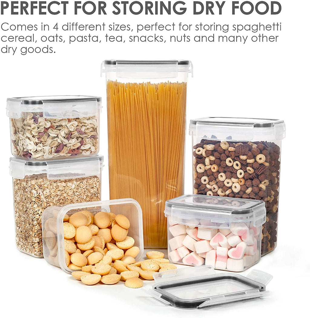Airtight Food Storage Containers Set with Lids, 15Pcs BPA Free Plastic Dry Food Canisters for Kitchen Pantry Organization and Storage, Dishwasher Safe,Include 24 Labels