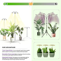 Grow Lights for Indoor Plants Full Spectrum with Detachable Tripod Stand,10-55 Inches Height Adjustable Aluminum Alloy Grow Lamp,Auto On/Off Timer,Indoor Plant LED Grow Light with Timer Indoor Plant Dimmable