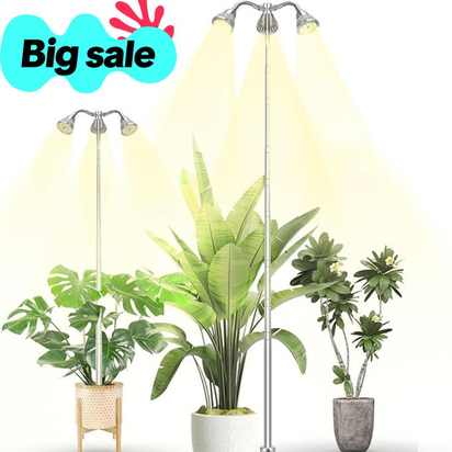 Grow Lights for Indoor Plants Full Spectrum with Detachable Tripod Stand,10-55 Inches Height Adjustable Aluminum Alloy Grow Lamp,Auto On/Off Timer,Indoor Plant LED Grow Light with Timer Indoor Plant Dimmable