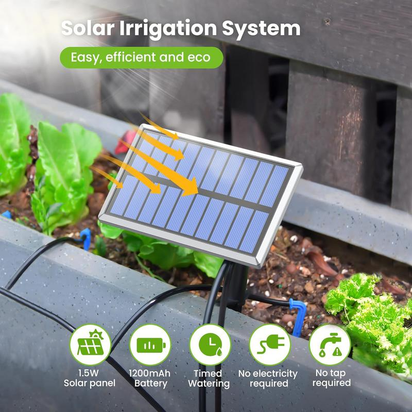 RAINTPOINT Solar Drip Irrigation Kit, Smart Automatic Garden Irrigation Controller Water Pump for Indoor & Outdoor,Easy DIY Plant Watering Controller with 6 Timing Modes Anti-Siphoning Device - for Gardeners & Plant Lovers,Father'S Day Gift