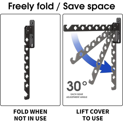 Wall Mounted Drying Rack Clothing Foldable for Laundry Room, Clothes Drying Rack Folding Indoor, Matte Black 2 Packs