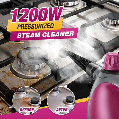 Handheld Steam Cleaner, Steam Cleaner with 10 Pieces Accessories and Safety Lock, 500ML Large Capacity Natural Surface Steam Cleaner, Multi-Purpose Steam Cleaner for Home, Car, Bathroom, Grease Multifunction Floor Steamer Cleaning Set