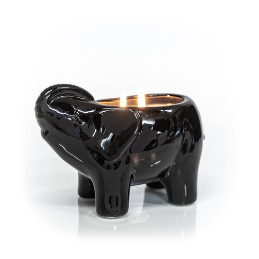 Black Elephant Candle - Decorative Candle with Elephant Design, Black Color, Ideal for Room Decor & Fragrance
