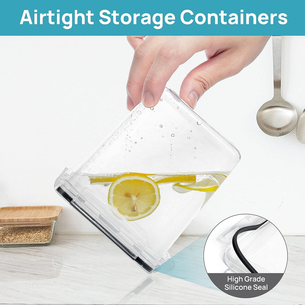 Airtight Food Storage Containers Set with Lids, 15Pcs BPA Free Plastic Dry Food Canisters for Kitchen Pantry Organization and Storage, Dishwasher Safe,Include 24 Labels