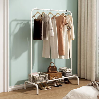 Sturdy Metal Clothes Rack - Expandable and Adjustable Garment Organizer for Versatile Spaces - Perfect for Homes, Offices, and More!