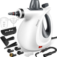 Handheld Steam Cleaner, Steam Cleaner with 10 Pieces Accessories and Safety Lock, 500ML Large Capacity Natural Surface Steam Cleaner, Multi-Purpose Steam Cleaner for Home, Car, Bathroom, Grease Multifunction Floor Steamer Cleaning Set