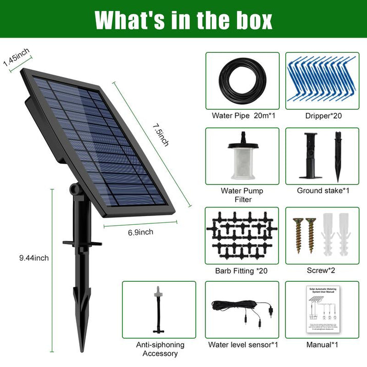 Jiyang Solar Drip Irrigation System - Automatic Watering Devices, 6/12 Timing Modes for Plants