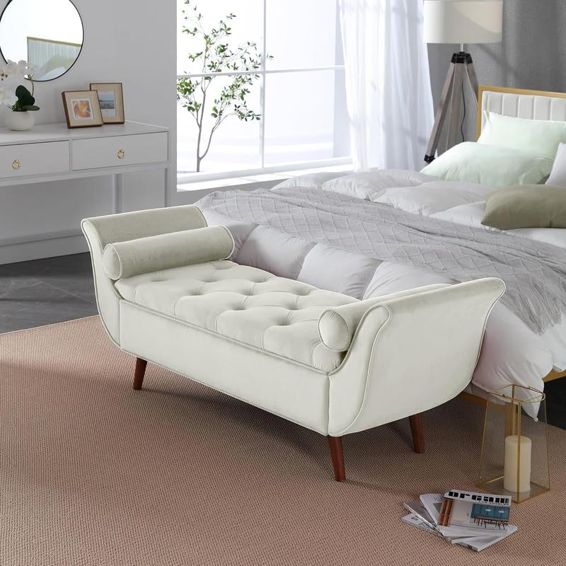 SZLIZCCC 65 "Storage Chair, Velvet Ottoman Chair, Bed End Stool with Storage Space, Suitable for Bedroom, Living Room, Entrance