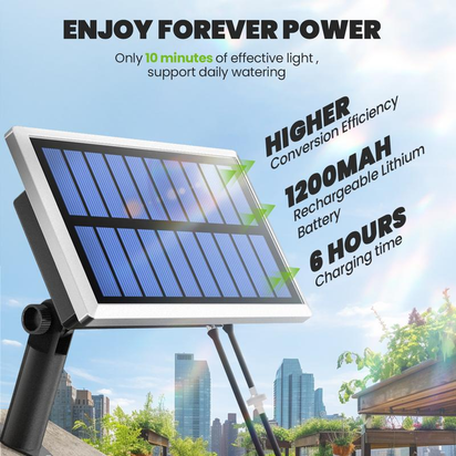 RAINTPOINT Solar Drip Irrigation Kit, Smart Automatic Garden Irrigation Controller Water Pump for Indoor & Outdoor,Easy DIY Plant Watering Controller with 6 Timing Modes Anti-Siphoning Device - for Gardeners & Plant Lovers,Father'S Day Gift