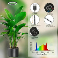 Adjustable LED Grow Light, USB Powered Plant Light with Auto On/Off Timer, Height Adjustable LED Grow Light for Indoor Plants, Garden Supplies