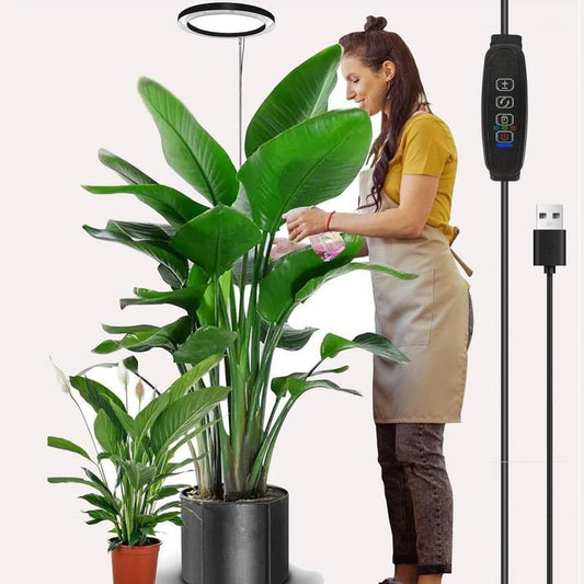Adjustable LED Grow Light, USB Powered Plant Light with Auto On/Off Timer, Height Adjustable LED Grow Light for Indoor Plants, Garden Supplies