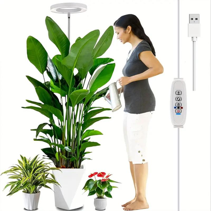 Adjustable LED Grow Light, USB Powered Plant Light with Auto On/Off Timer, Height Adjustable LED Grow Light for Indoor Plants, Garden Supplies