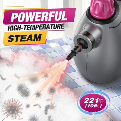 Handheld Steam Cleaner, Steam Cleaner with 10 Pieces Accessories and Safety Lock, 500ML Large Capacity Natural Surface Steam Cleaner, Multi-Purpose Steam Cleaner for Home, Car, Bathroom, Grease Multifunction Floor Steamer Cleaning Set