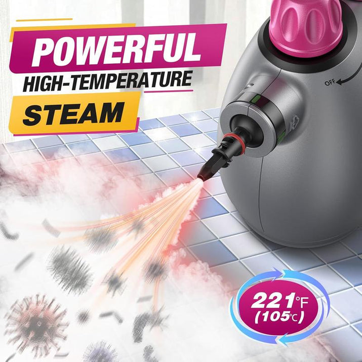 Handheld Steam Cleaner, Steam Cleaner with 10 Pieces Accessories and Safety Lock, 500ML Large Capacity Natural Surface Steam Cleaner, Multi-Purpose Steam Cleaner for Home, Car, Bathroom, Grease Multifunction Floor Steamer Cleaning Set