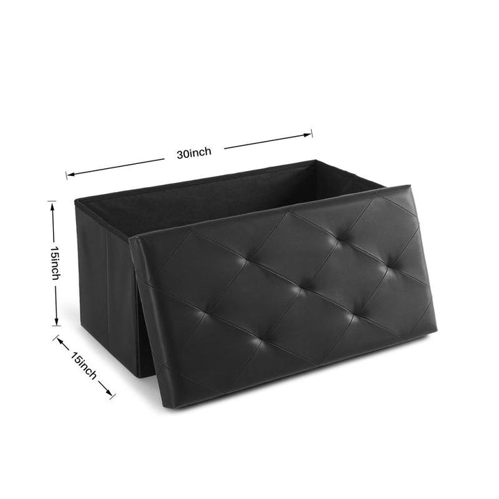 Sweet Furniture S - Folding Storage Ottoman Bench, Foot Rest Stool with Padded Seat, Large Toy Box Storage Chest with Seatin, Holds up to 660 Lb-Grey