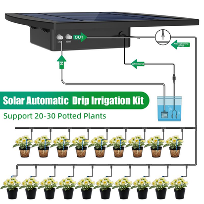 Jiyang Solar Drip Irrigation System - Automatic Watering Devices, 6/12 Timing Modes for Plants