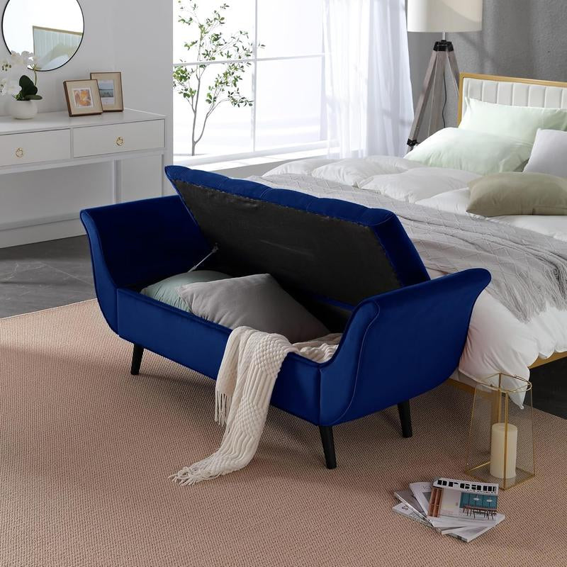 SZLIZCCC 65 "Storage Chair, Velvet Ottoman Chair, Bed End Stool with Storage Space, Suitable for Bedroom, Living Room, Entrance