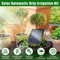 Jiyang Solar Drip Irrigation System - Automatic Watering Devices, 6/12 Timing Modes for Plants